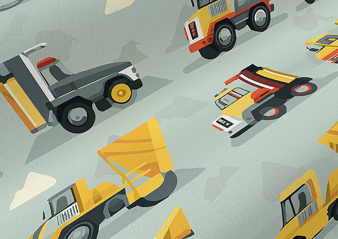 Construction Crew, Cement Grey - Twist&Fit Roman Blind - Image 4